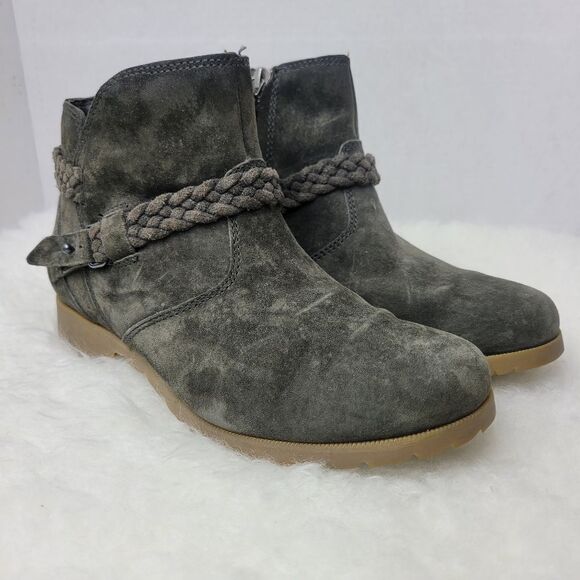 Teva Delavina Womens Green Suede Ankle Boots Booties Size 6 - Picture 1 of 9